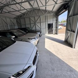 interior with cars of garden shed by MD Garden Sheds2GO