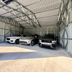 interior with cars of garden shed by MD Garden Sheds2GO