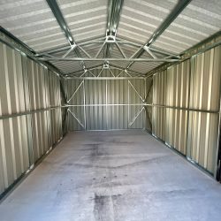 inside of large galvanised shed by MD Garden Sheds2GO