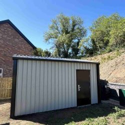 exterior of installed garden shed