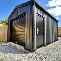 exterior of installed garden shed