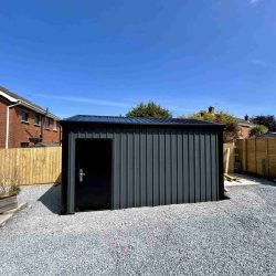 exterior of installed garden shed