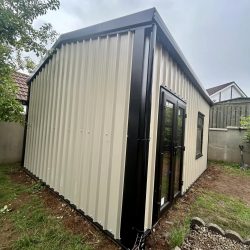 exterior cream galvanised shed by MD Garden Sheds2GO