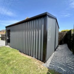 side on view of galvanised shed by MD Garden Sheds2GO