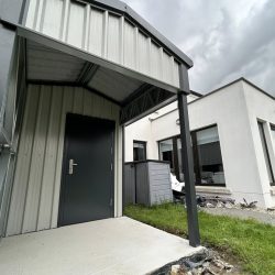 garden shed angle showing house in background